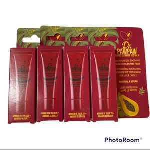 Lot Of 4 Dr. Pawpaw Tinted Ultimate Red Balm Soothing Papaya Lips & Cheeks NEW!